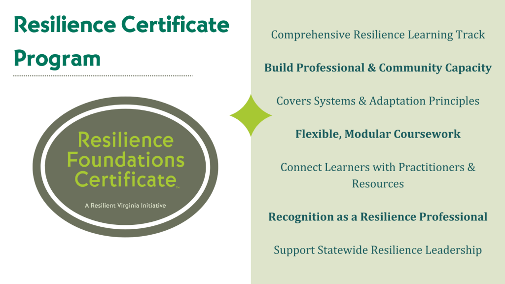 Resilience Certificate: Slide Deck Bulletpoints